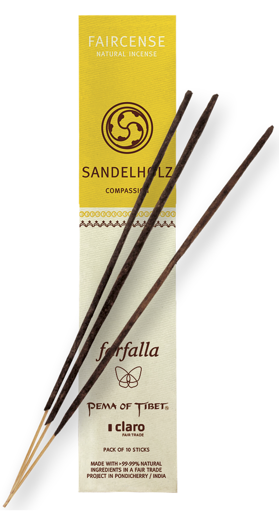 Sandelholz - Compassion, Faircense Räucherstäbchen, farfalla
