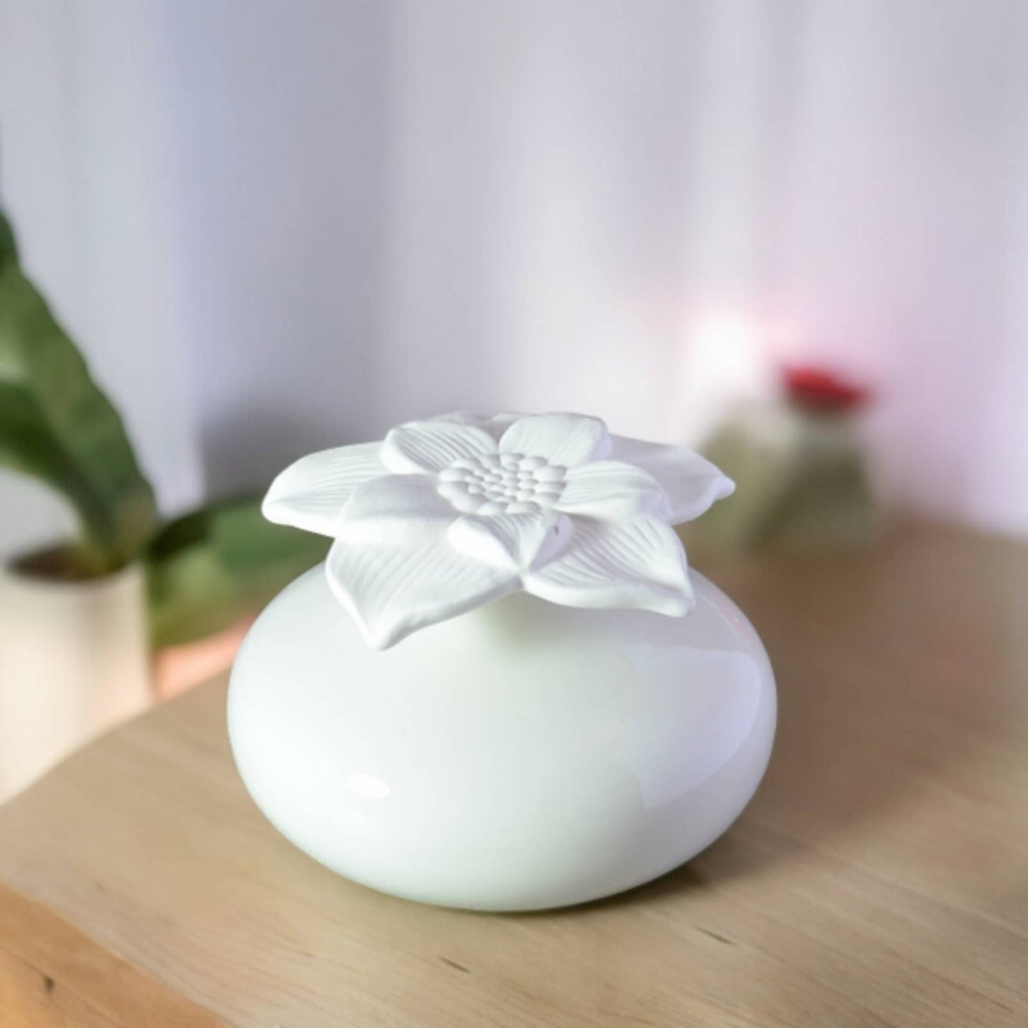 Keramik Diffusor mit Gipsblume - Narzisse weiss