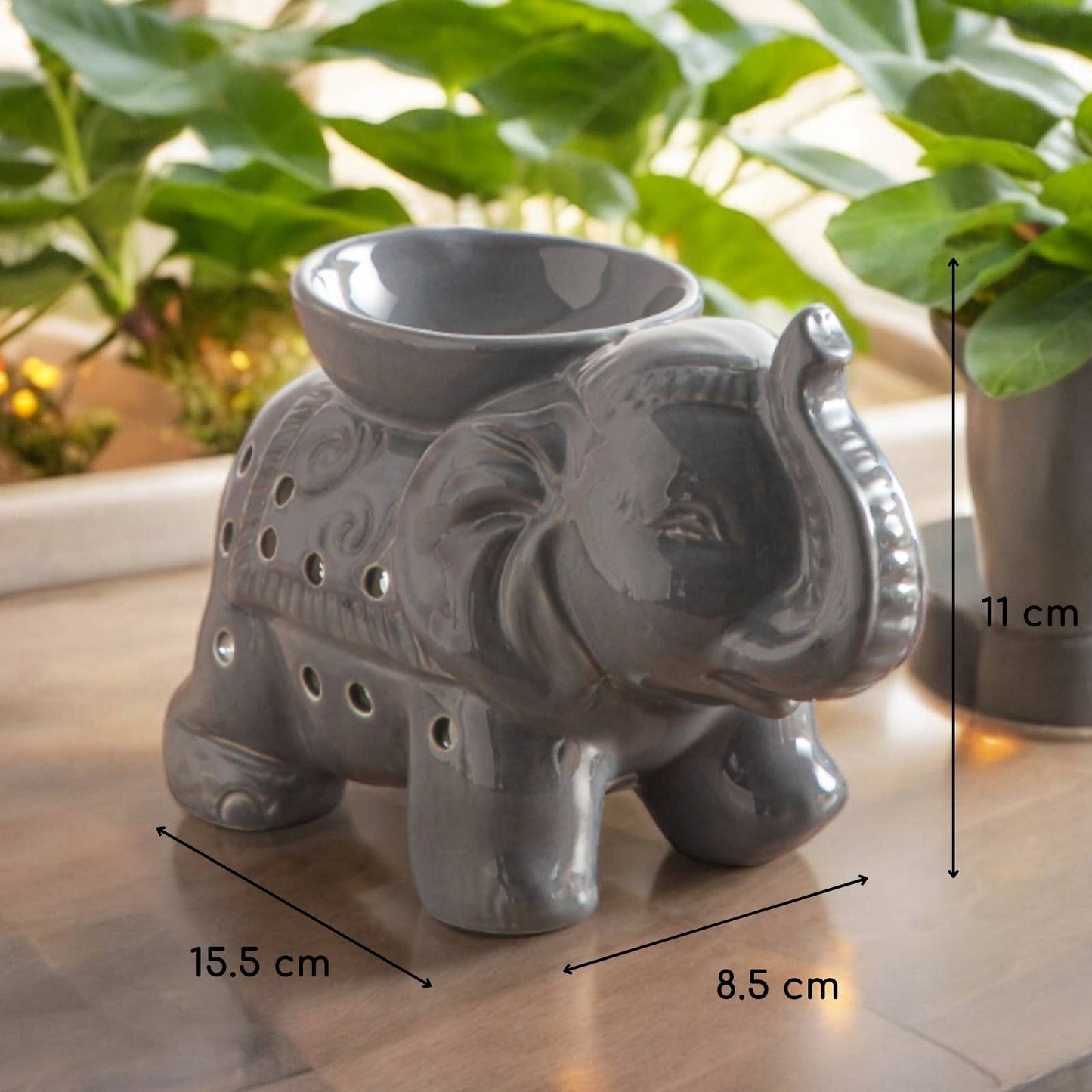 Keramik Parfümbrenner Tandor – Duftlampe mit Elefanten-Symbolik